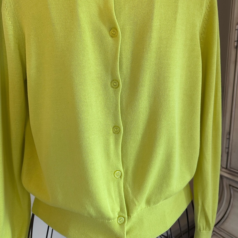 Vibrant Lime Cardigan Sweater - Picture 3 of 6